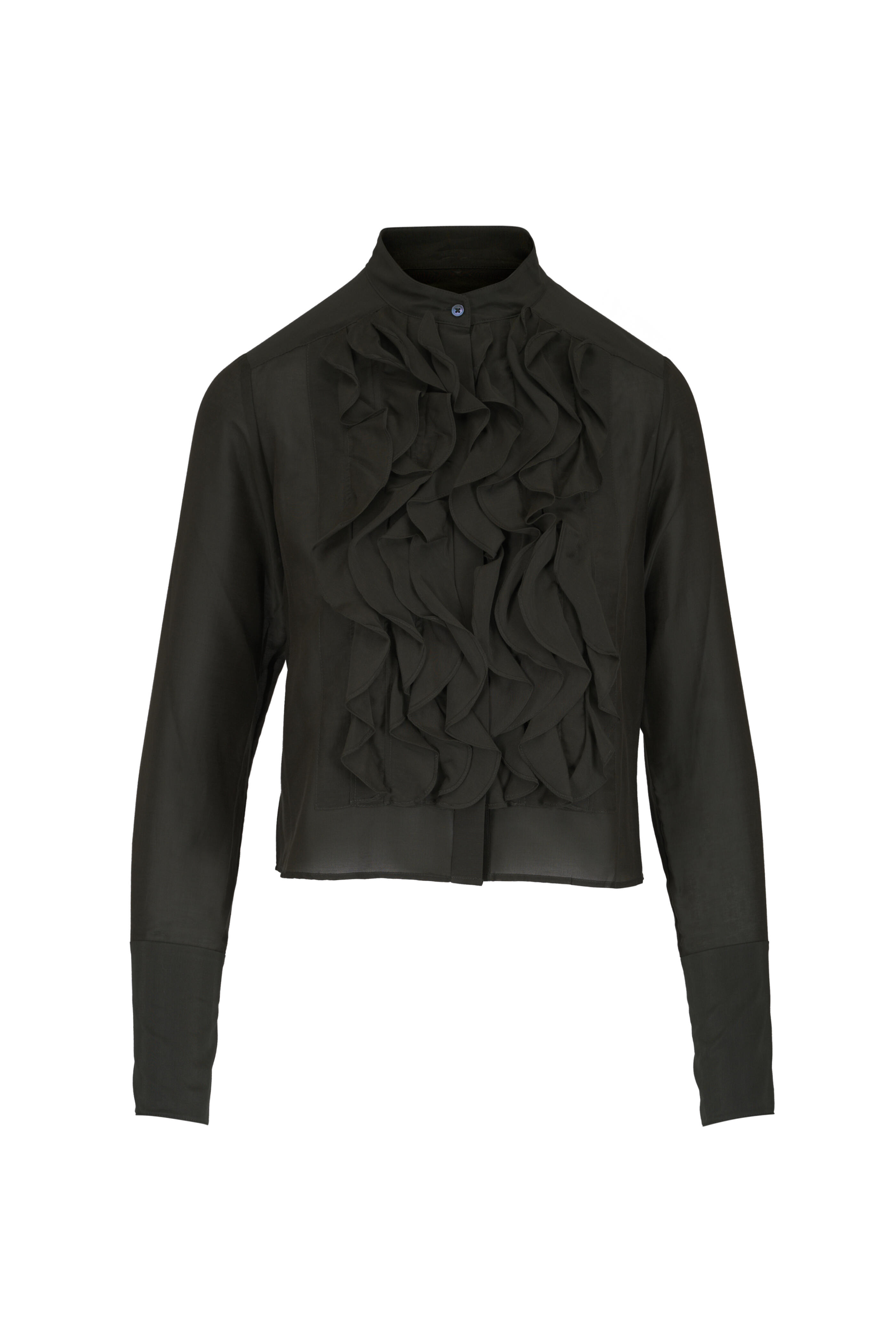 TWP - Patti Army Green Ruffle Blouse - view 1