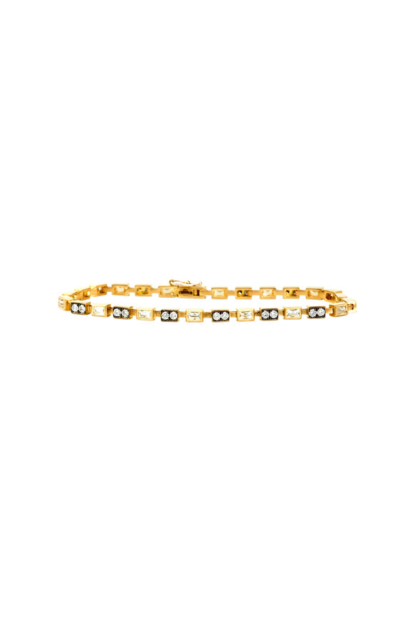 Sylva & Cie - 18K Yellow Gold Diamond Tennis Bracelet