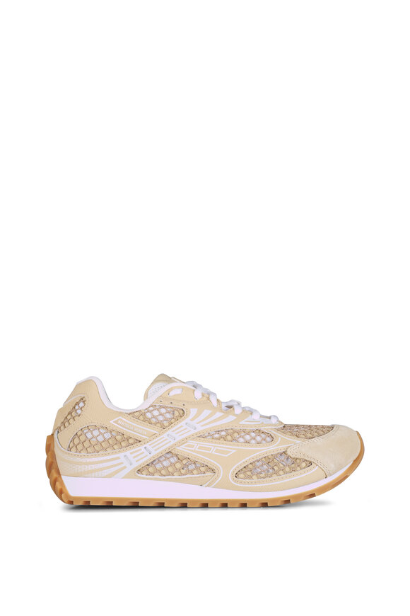 Bottega Veneta Orbit Tan Suede & Mesh Low Top Sneaker - view 3