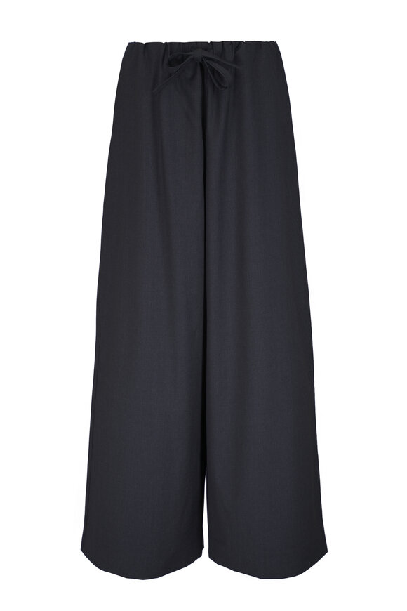 Totême Black Wool Drawstring Dinner Pant