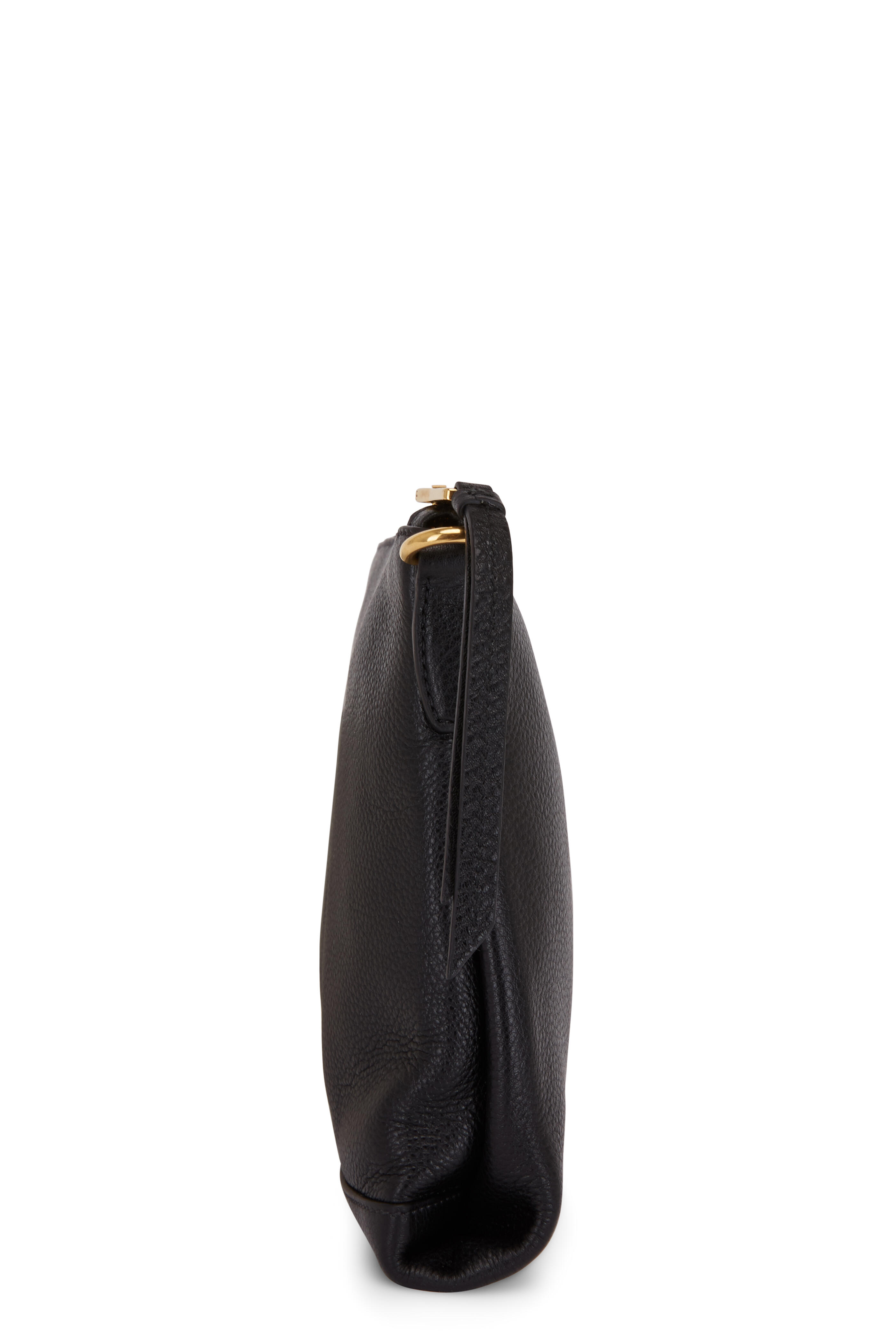 Prada - Black Grain Leather Zip Crossbody