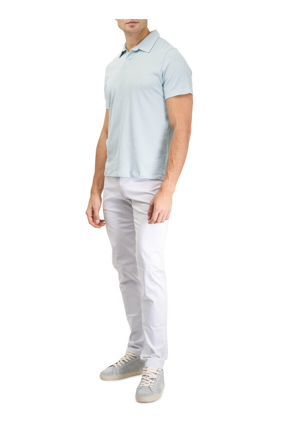 Vince Dark Cascade Cotton Johnny-Collar Polo - view 2
