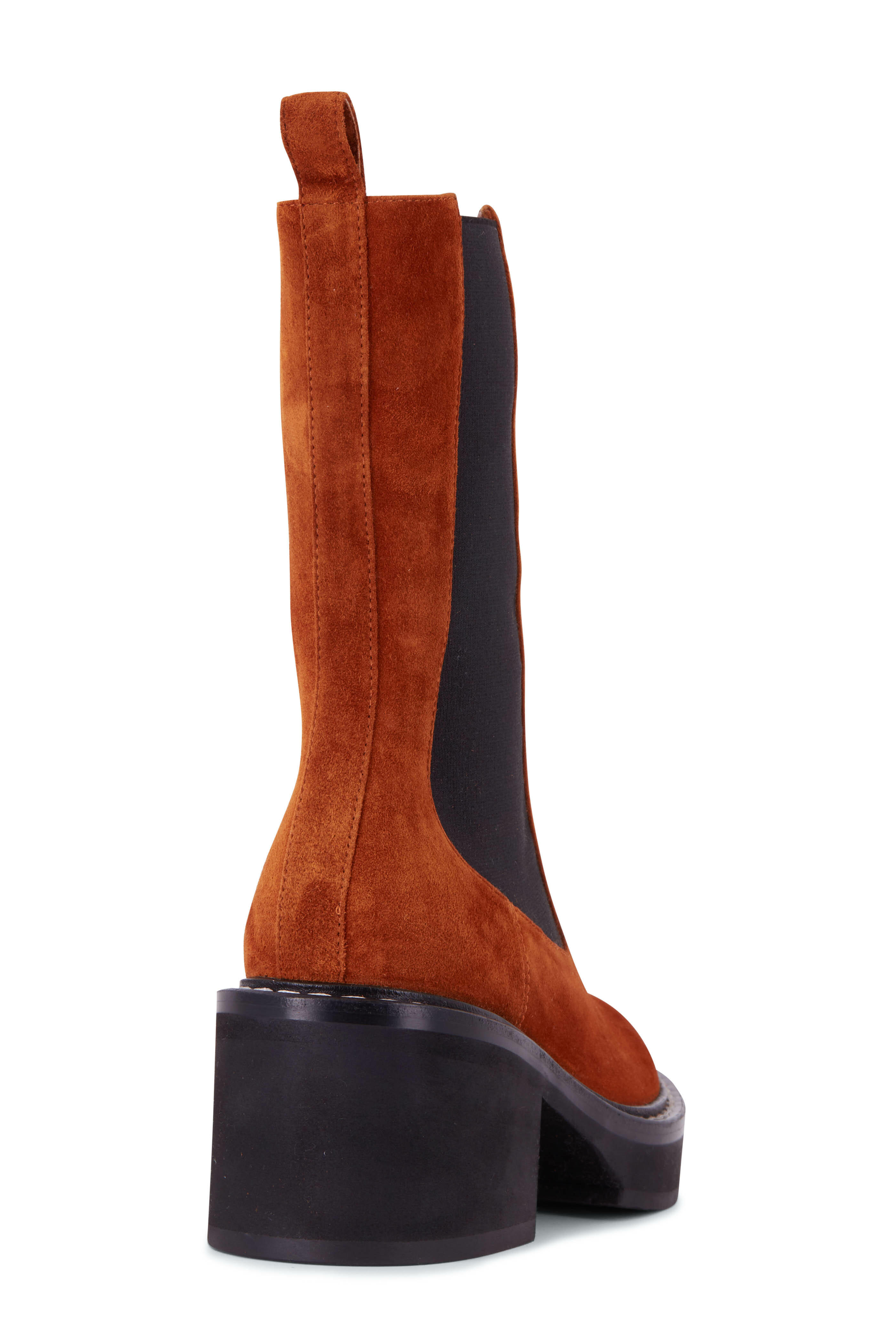 Khaite - Calgary Caramel Suede Boot, 35mm | Mitchell Stores