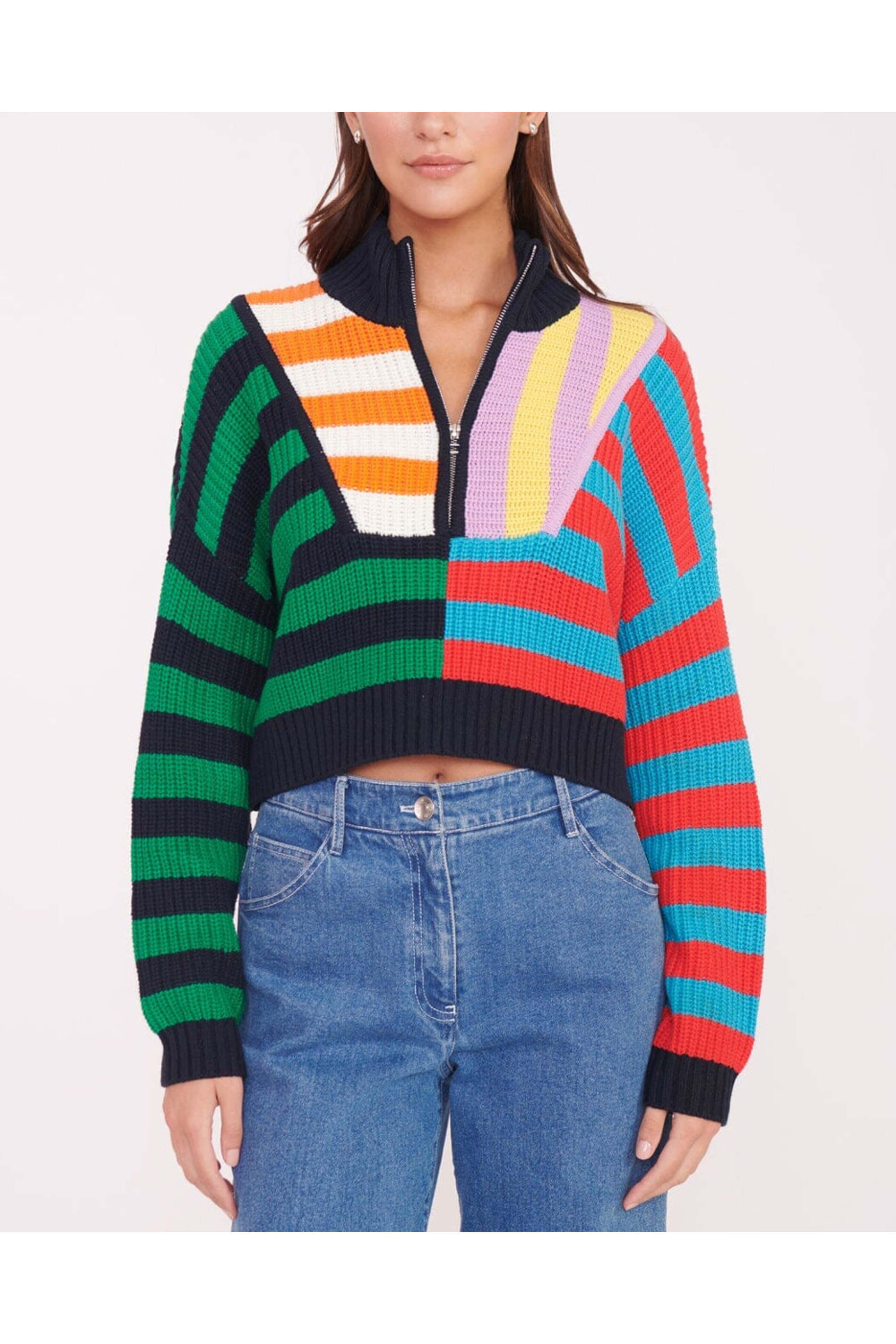 Staud - Cabana Stripe Cropped Hampton Sweater