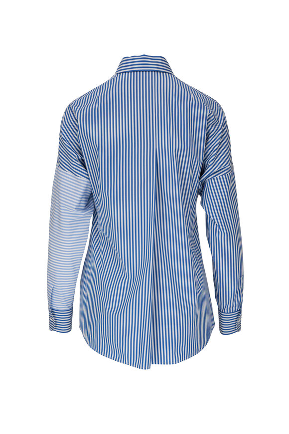 Akris Punto - Colorblock Kodak Striped Poplin Cotton Blouse