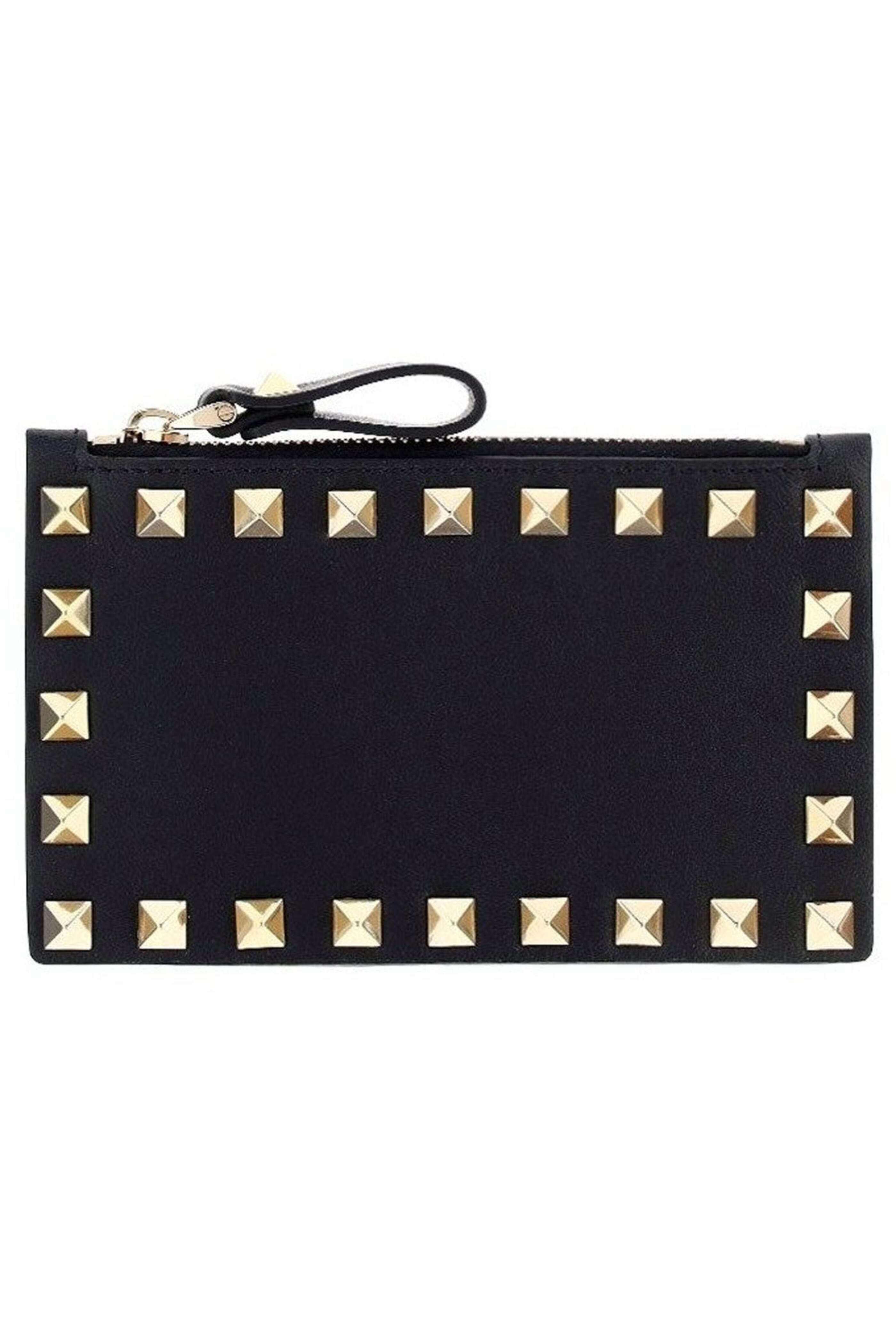 Valentino Garavani - Rockstud Zipped Coin Purse in Nero