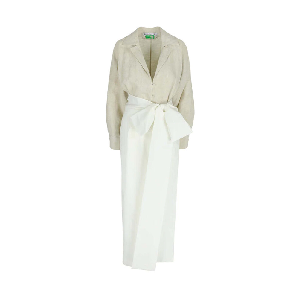 beige satin slip dress Ainoor main image 1