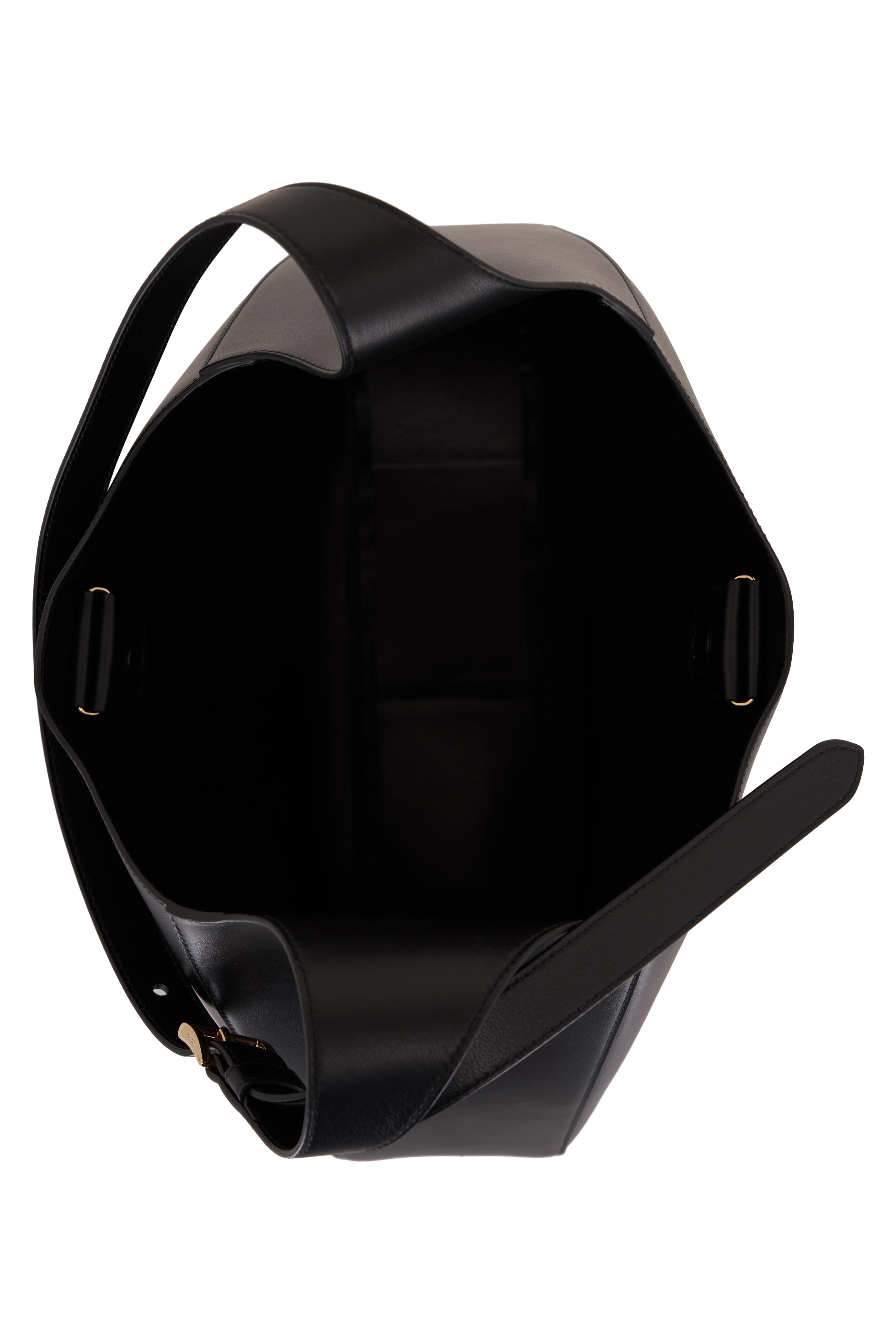 Prada - Black Large Leather Top Stitch Shoulder Bag