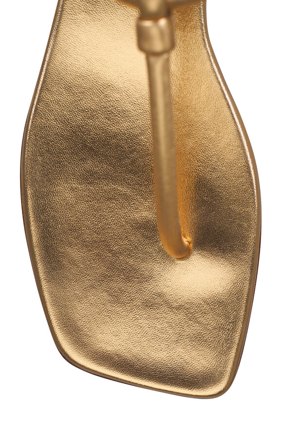 Gianvito Rossi Juno Gold Metallic Leather Sandal - view 5
