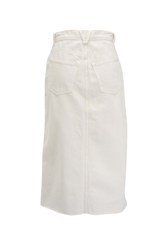 Veronica Beard - Victoria Ecru Denim Midi Skirt