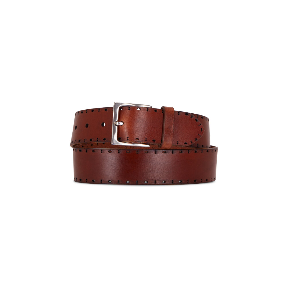 Martin Dingman - Hayden Saddle Tan Leather Belt | Mitchell Stores