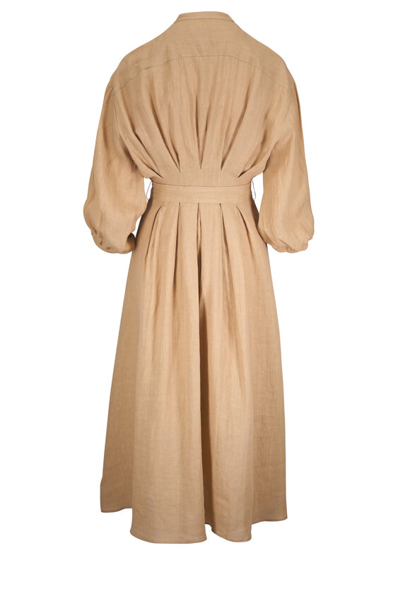 TWP Khaki Linen Tie Waist Maxi Dress - view 3