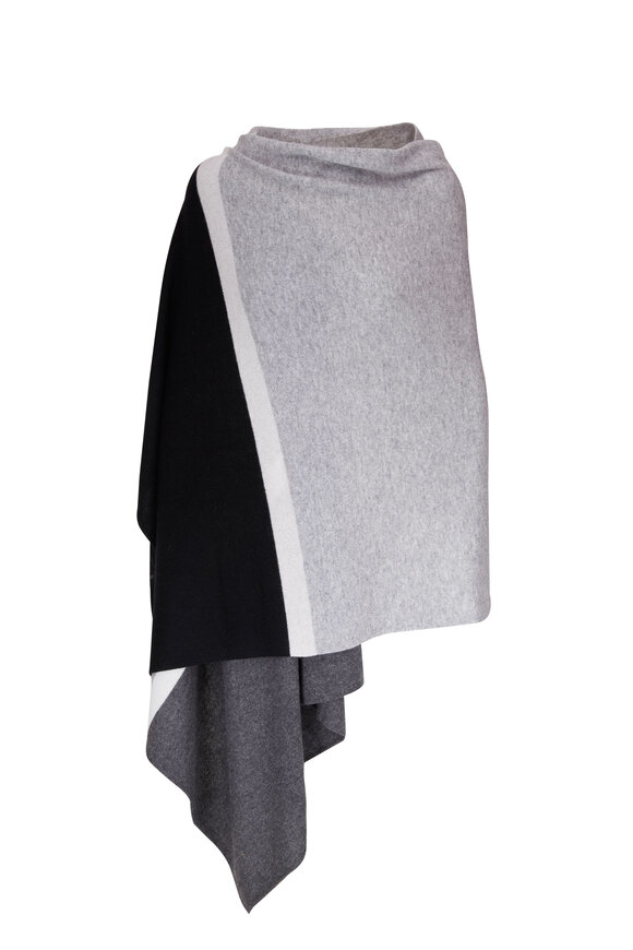 Kinross - Black Multi Colorblock Cashmere Wrap