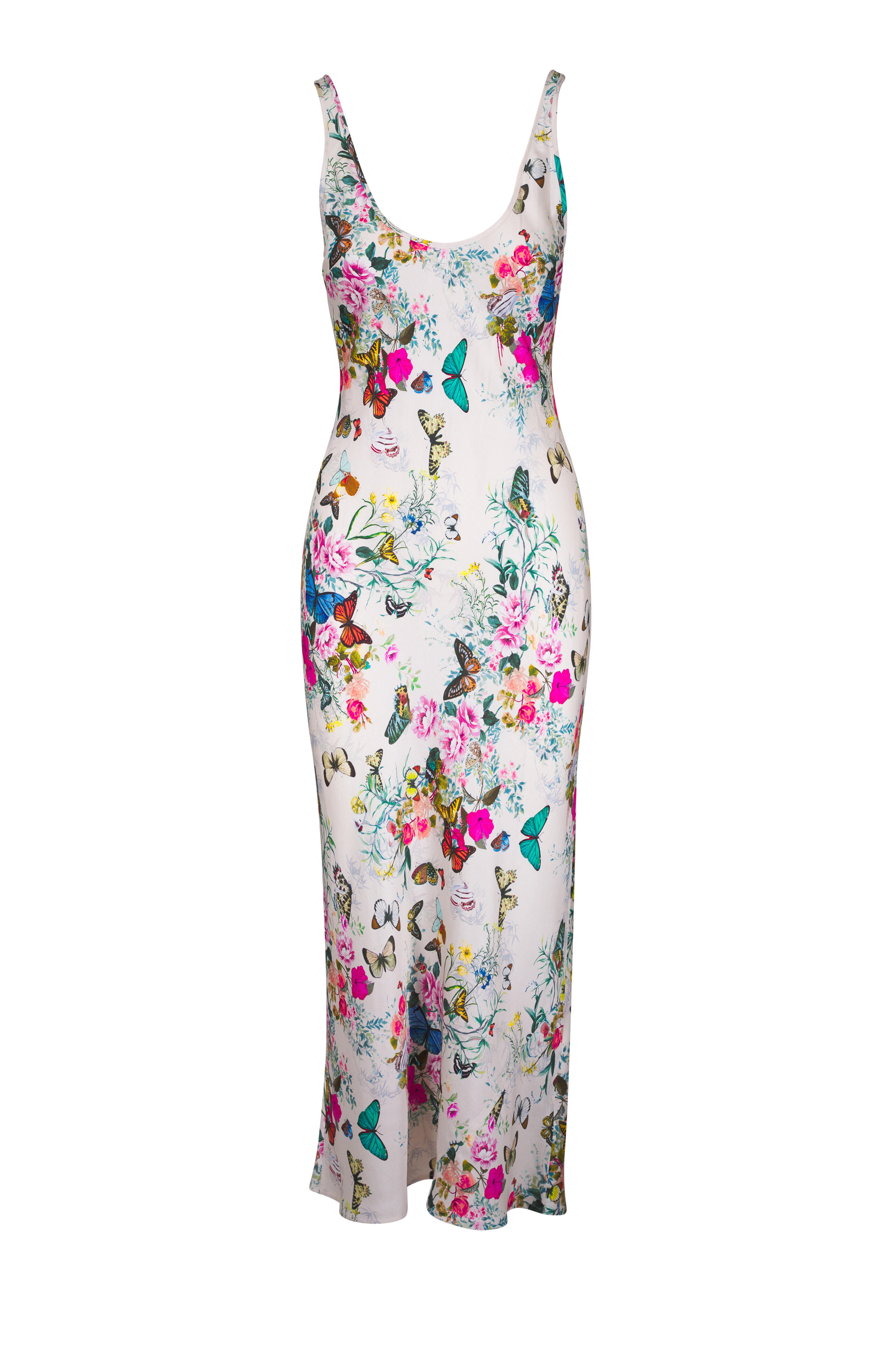 L'Agence - Akiya Vintage White Charonda Butterfly Maxi Dress
