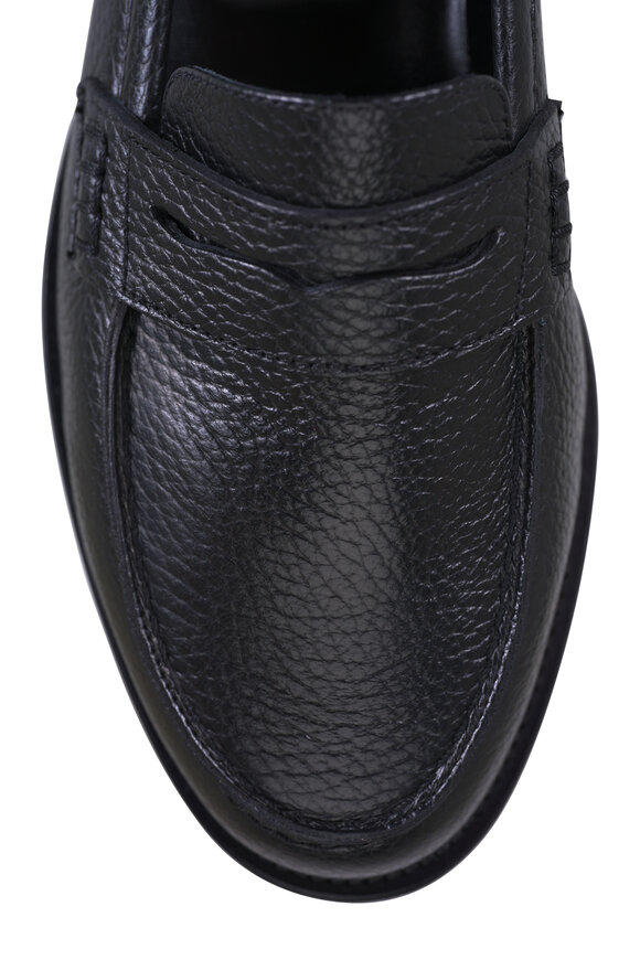 Manolo Blahnik Perrita Black Leather Penny Loafer - view 5