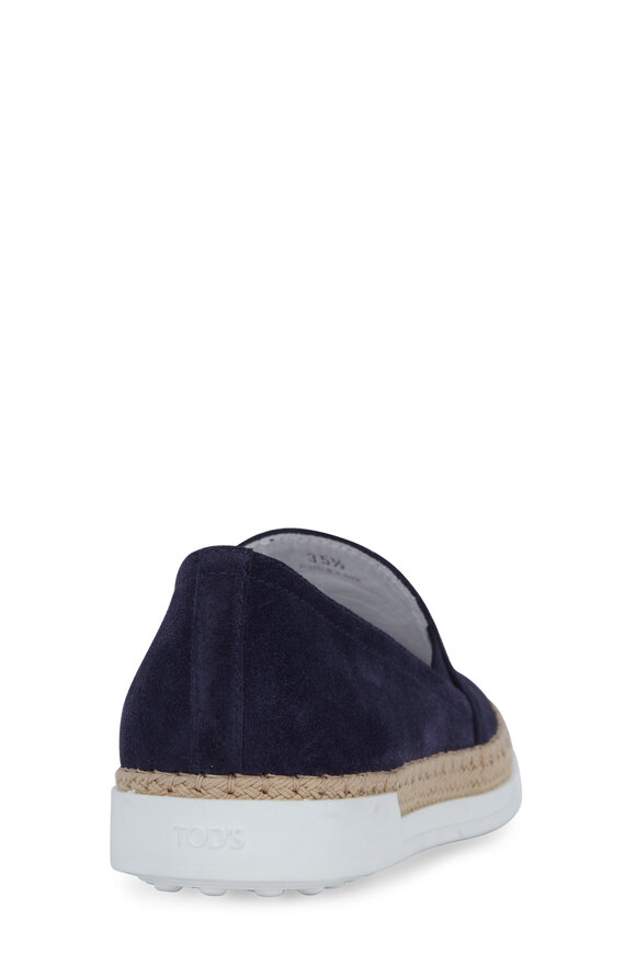 Tod's - Gomma Navy Blue Suede Espadrille Sneaker