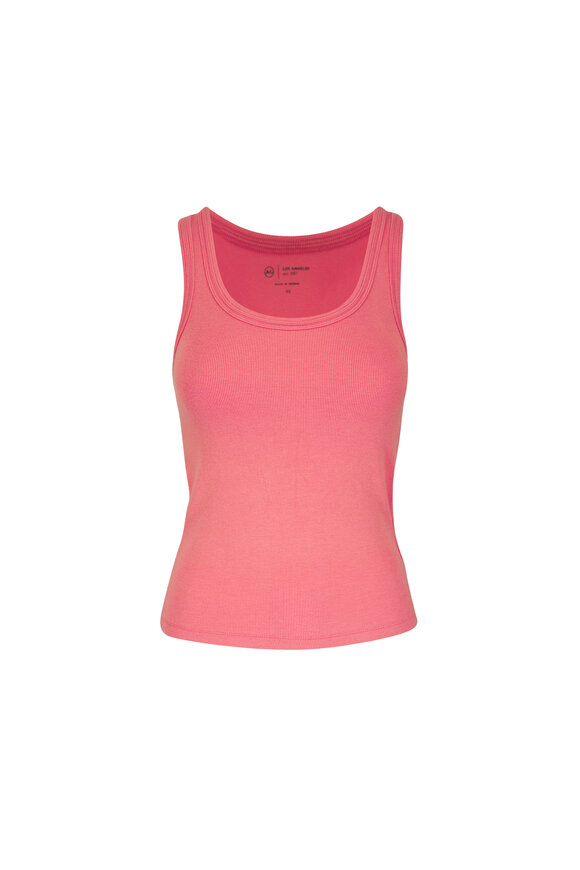 AG Ashley Orange Spritz Essential Rib Knit Tank - view 1