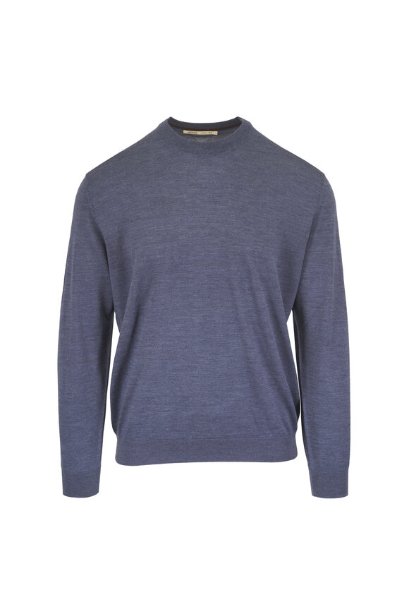 Maurizio Baldassari Blue Wool Crewneck Sweater - view 1