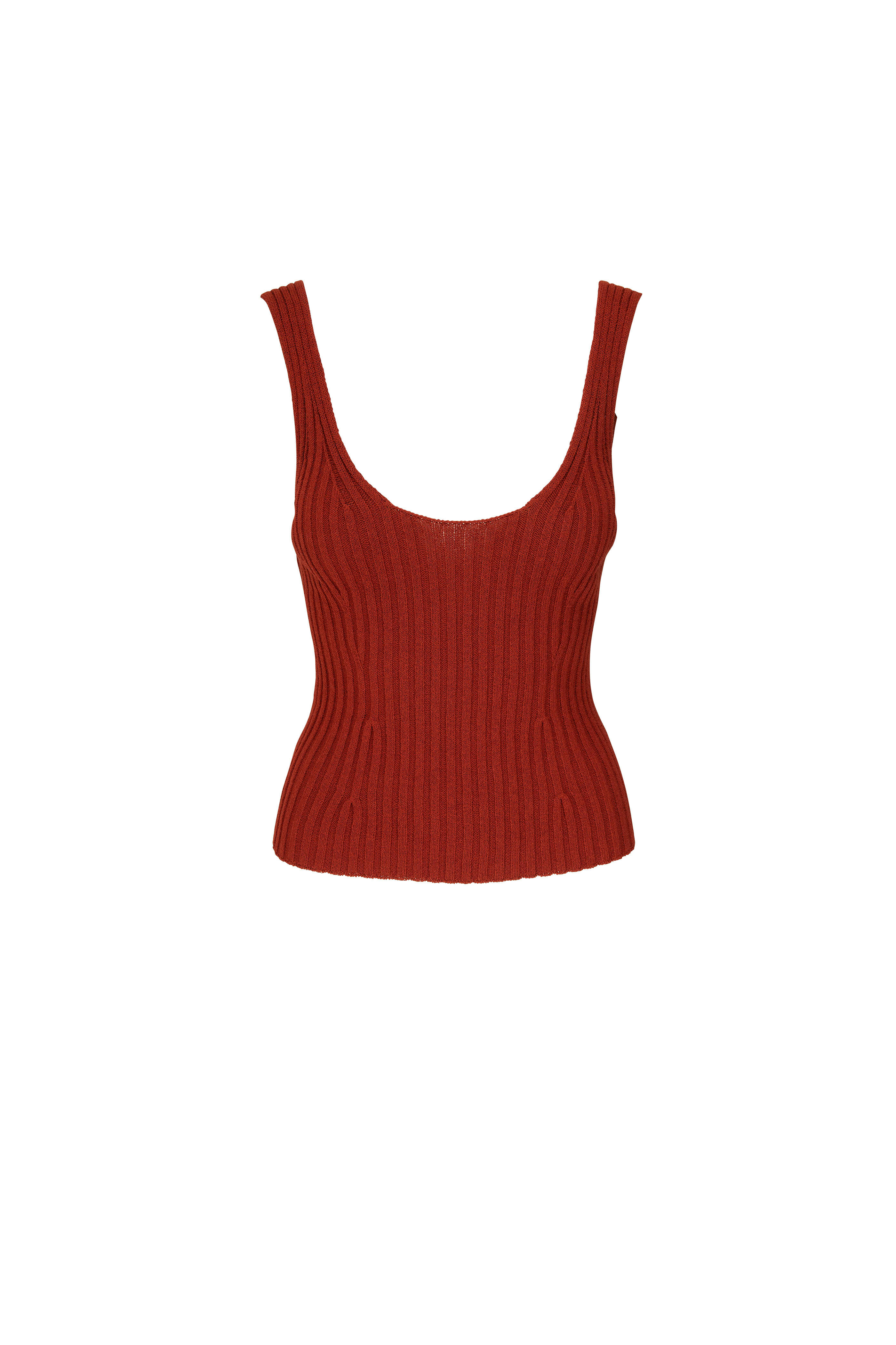 Vince - Rust Amber Ribbed Knit Tie Back Cami