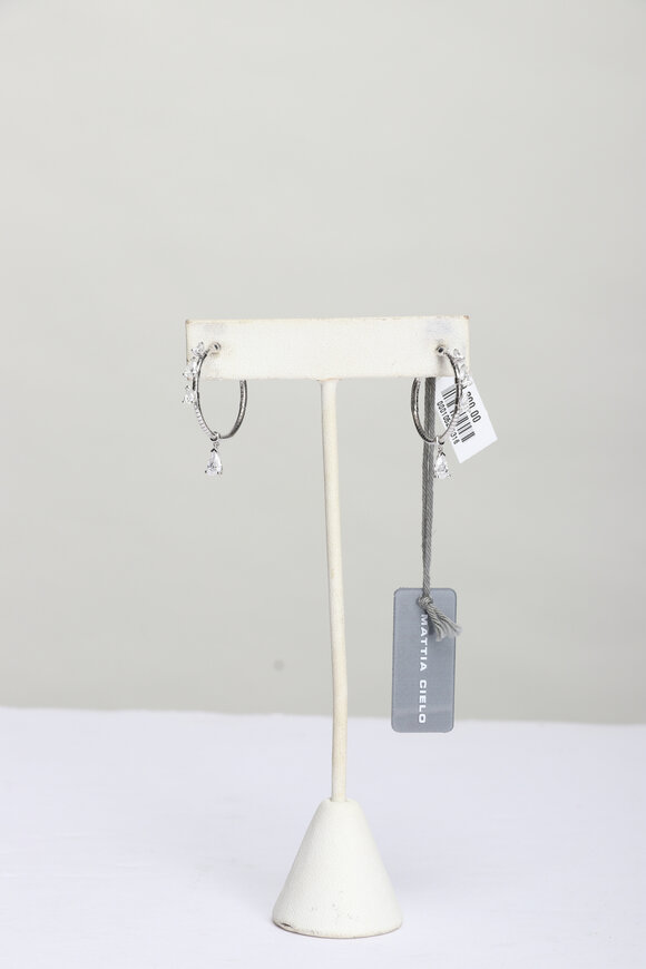 Mattia Cielo 18k White Gold Rugiada Diamond Drop Earring