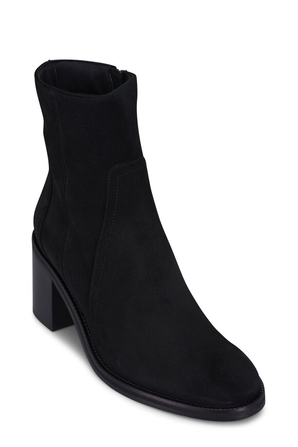 Aquatalia Janella Black Suede Bootie, 70mm