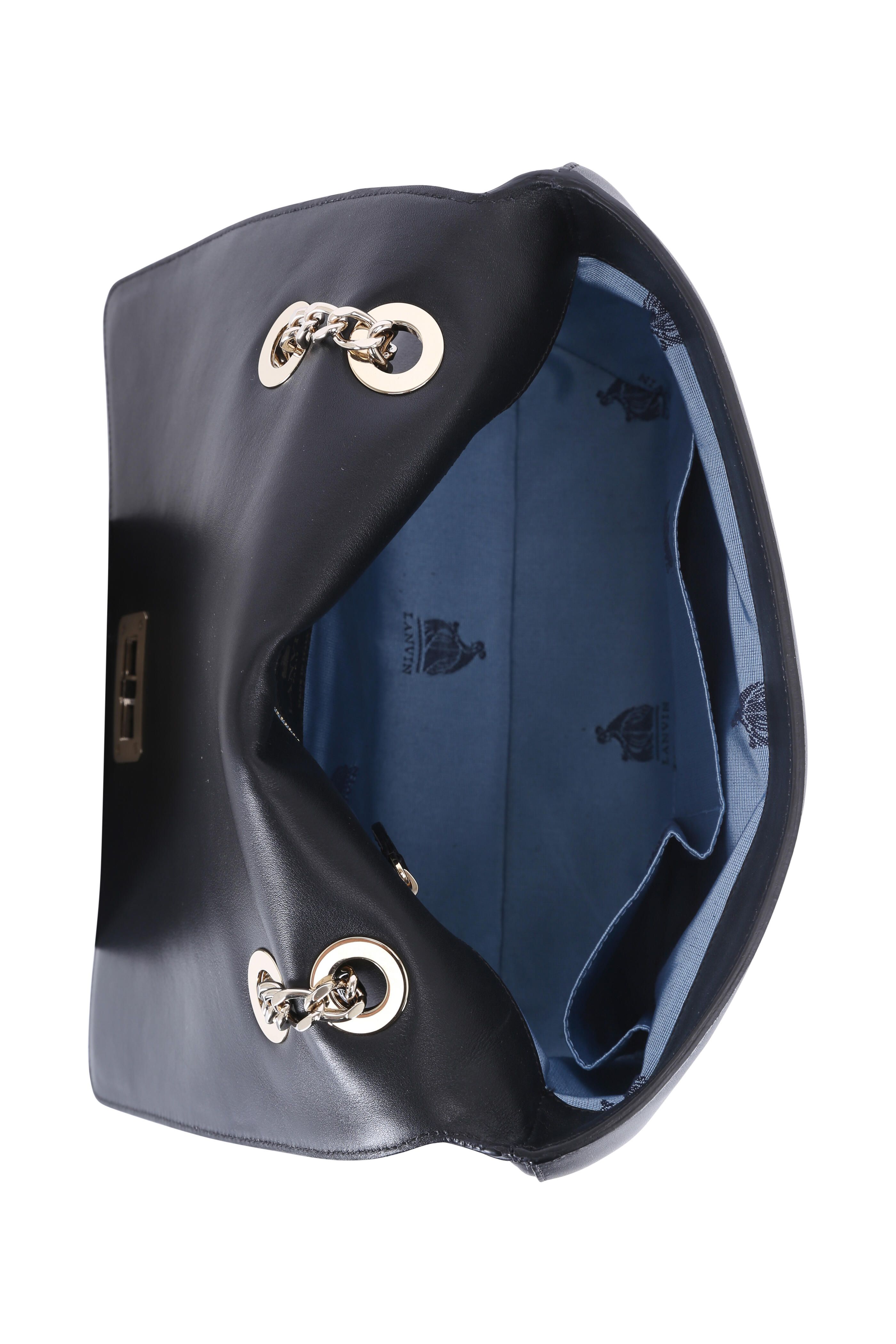 Lanvin - Happy Black Leather Medium Flap Shoulder Bag