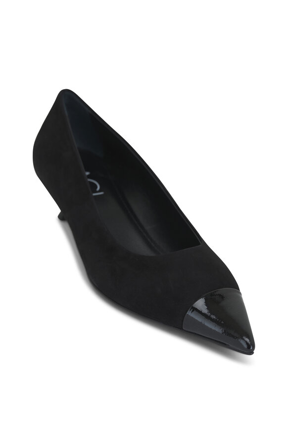 AGL - Lenor Black Suede Kitten Heel 