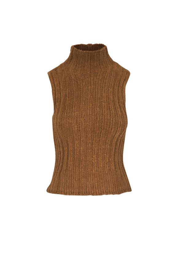 R13 Dark Khaki Ribbed Turtleneck - view 1