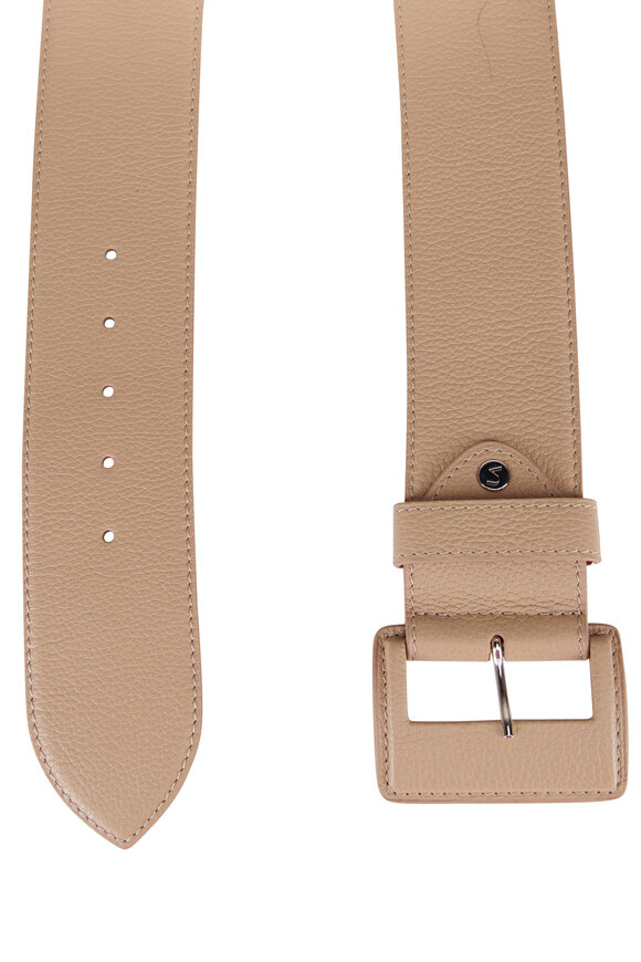 Maison Vaincourt La Raffinee Taupe Pebbled Leather Belt - view 2