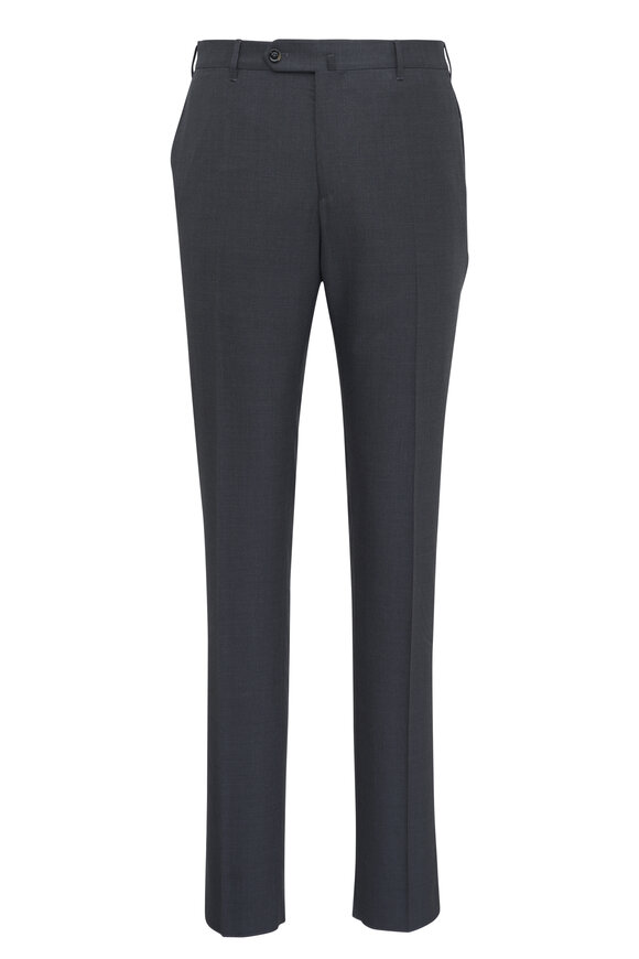 PT Torino - Charcoal Gray 160s Wool Serge Dress Pant 