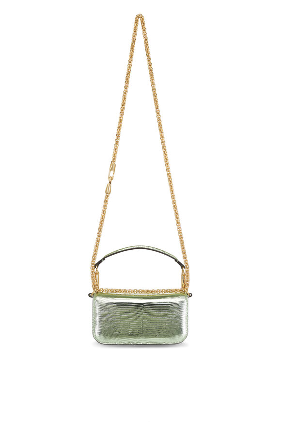 Valentino Garavani Small Loco Metallic Mint Shoulder Bag - view 4