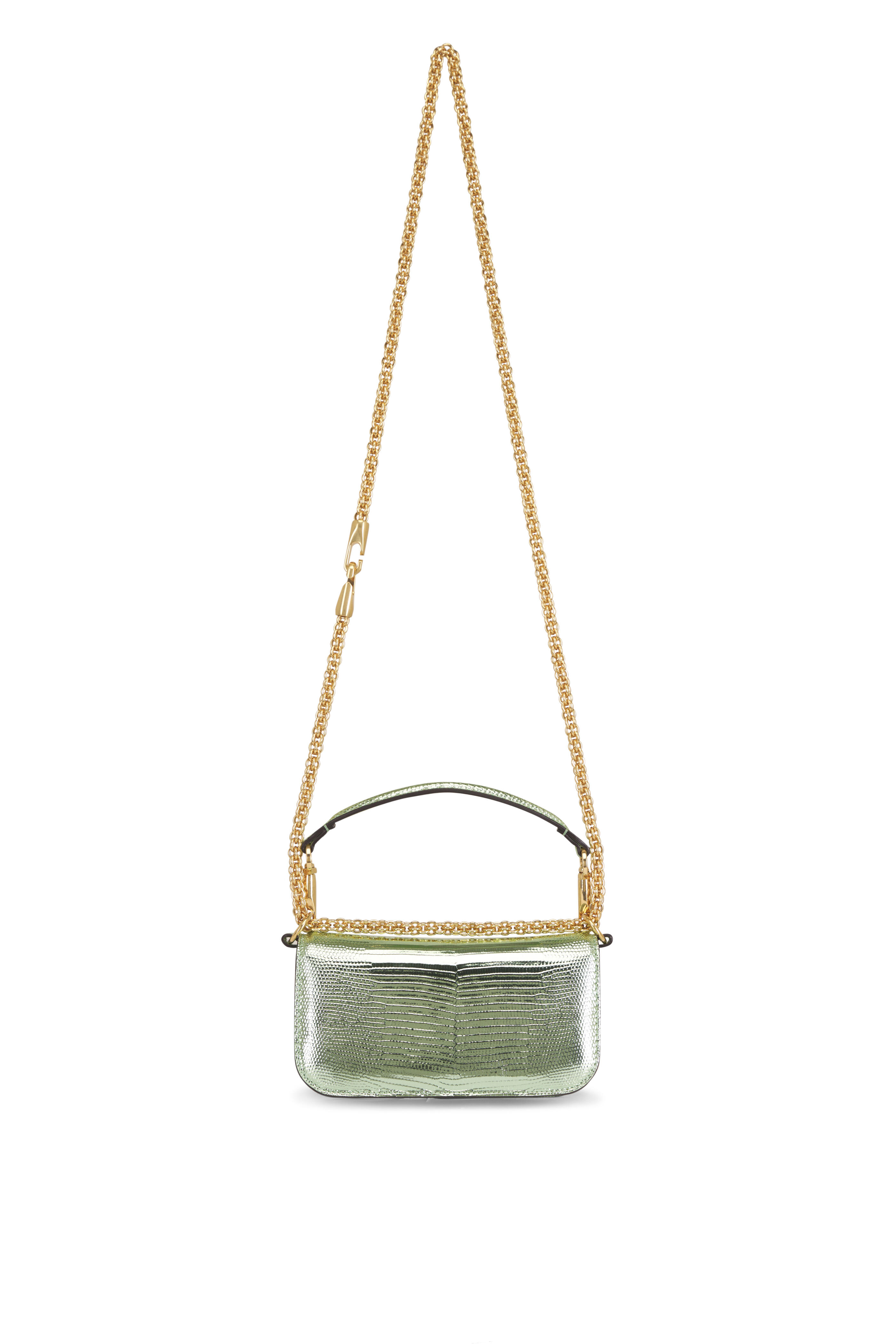 Valentino Garavani - Small Loco Metallic Mint Shoulder Bag - view 4