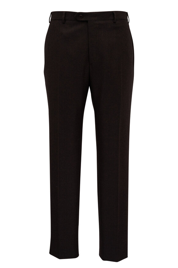 Brioni - Coffee Super 130's Wool Flat Front Pant