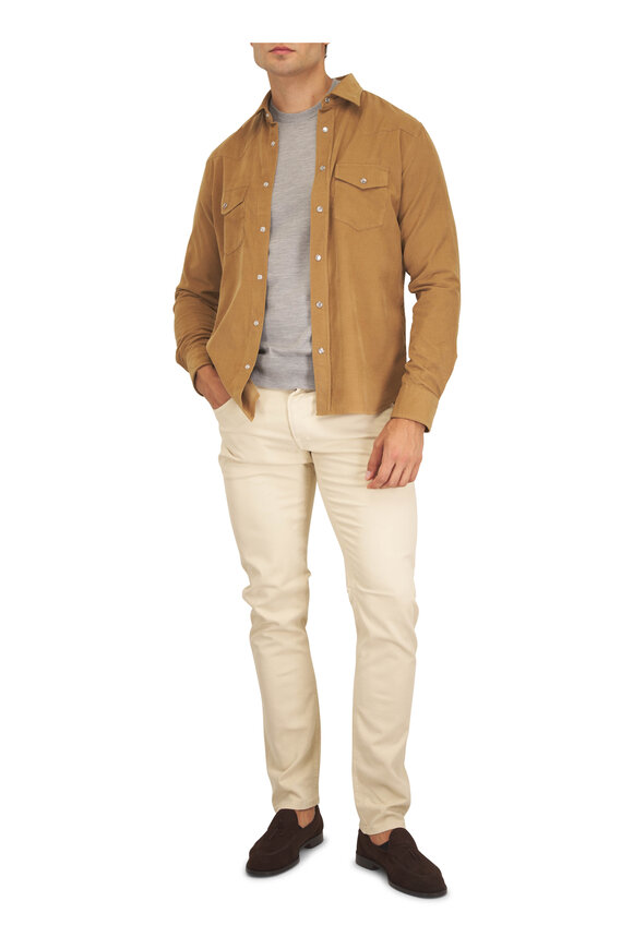 Tom Ford Sand Baby Corduroy Western Shirt - view 2