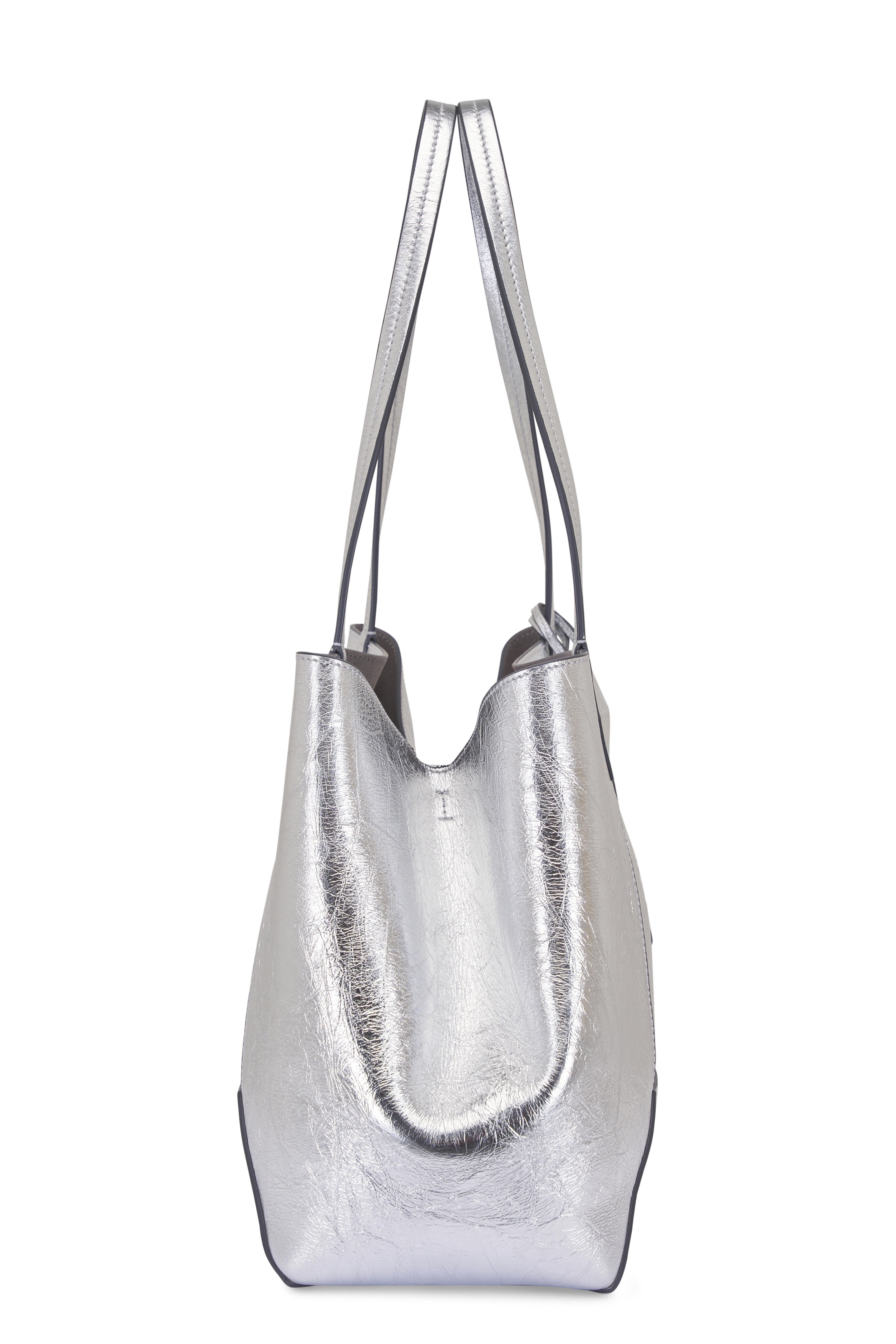 Jimmy Choo - Diamond Antique Silver Leather Tote