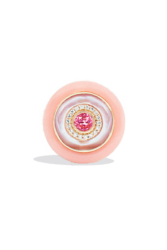 Campbell + Charlotte 14k Yellow Gold Evolve Pink Stone Cocktail Ring