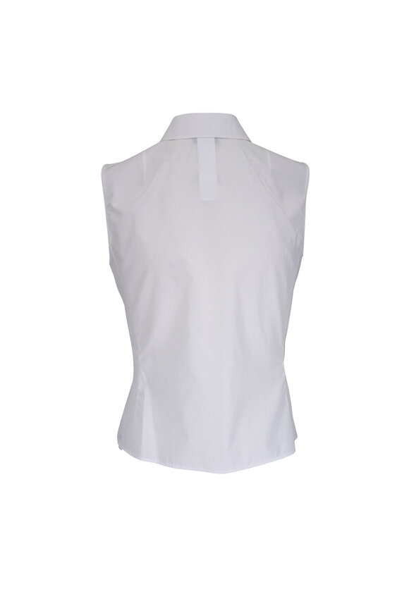 Akris White Cotton Sleeveless Blouse - view 3