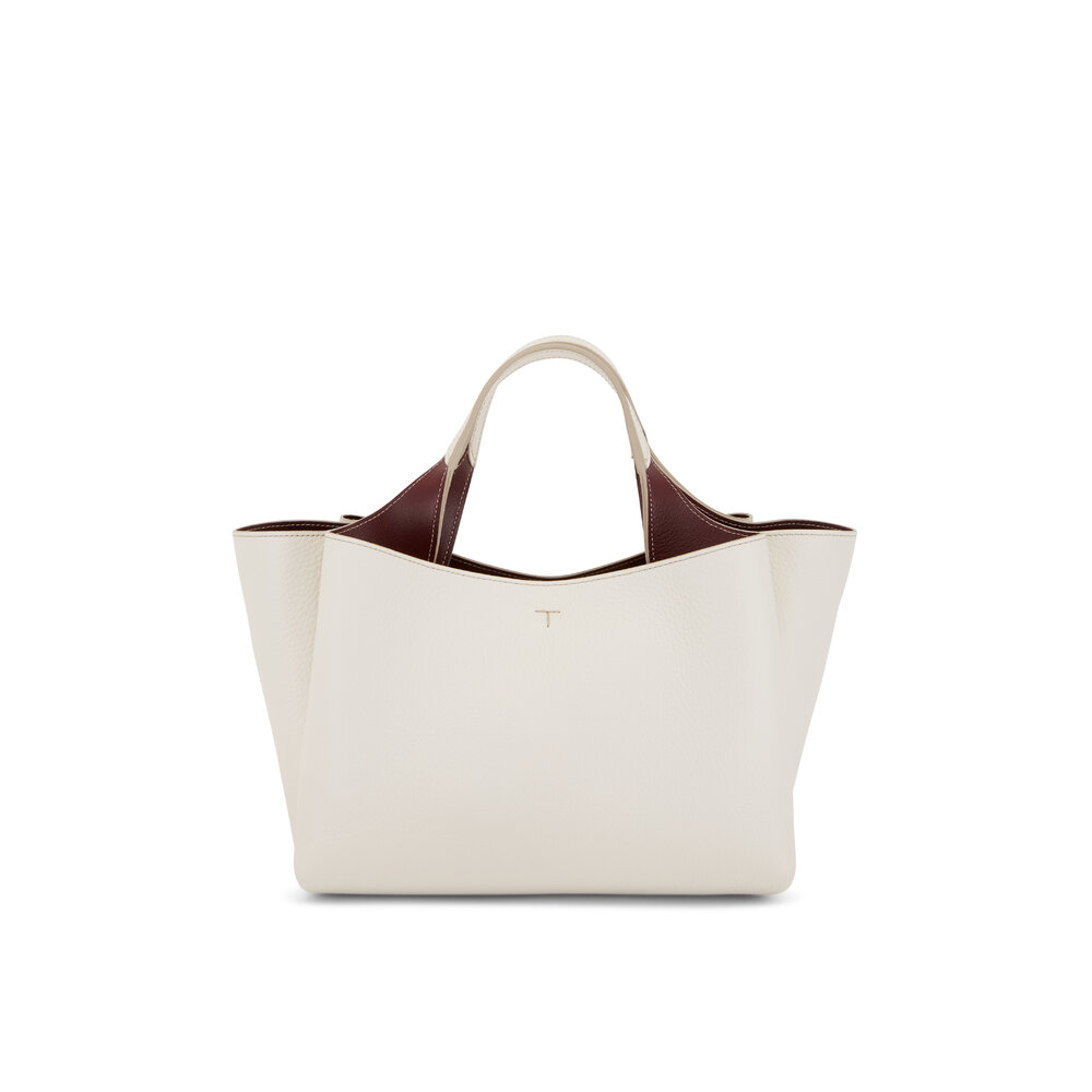【TOD'S】WHITE LEATHER SHOULDER BAG White Tod's Tod's Off White Leather Small T Case Shoulder Bag