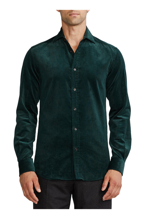 Ralph Lauren Purple Label - Dark Racing Green Fine-Wale Corduroy Shirt