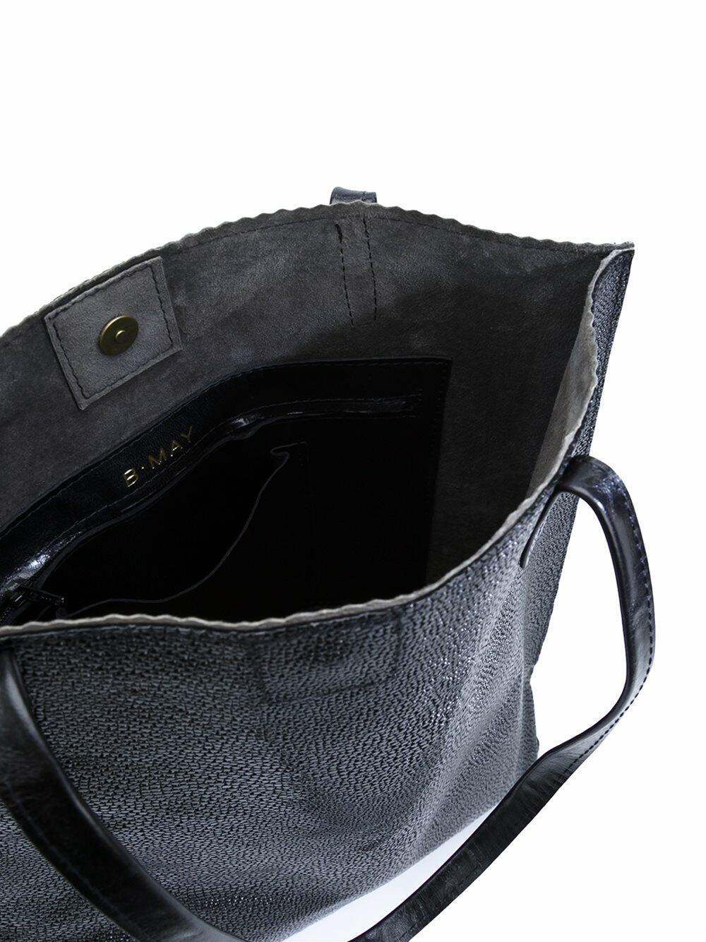 B May Bags - Caviar Embossed Stingray Skinny Vertical Tote