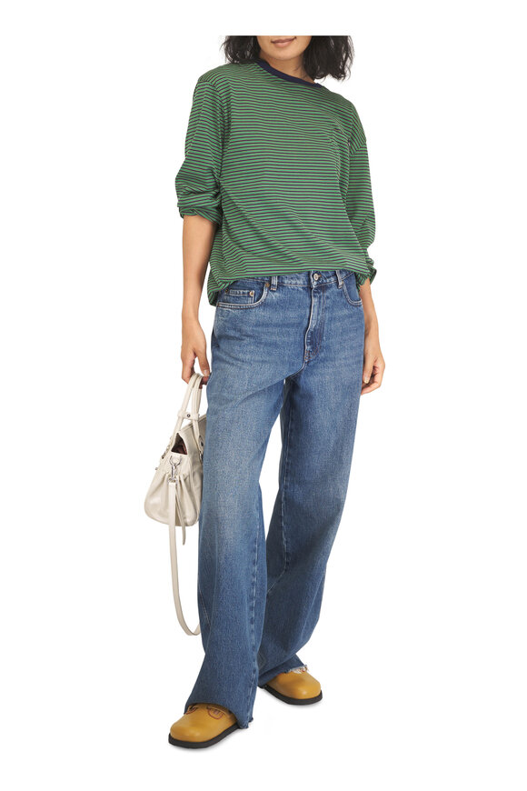 Miu Miu Small Vitello Bianco Shiny Leather Top Handle - view 6