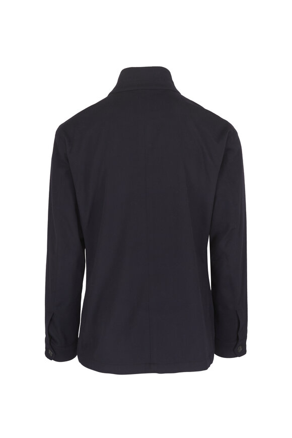 Atelier Munro Navy Blue Super 190s Wool Nehru Jacket - view 2