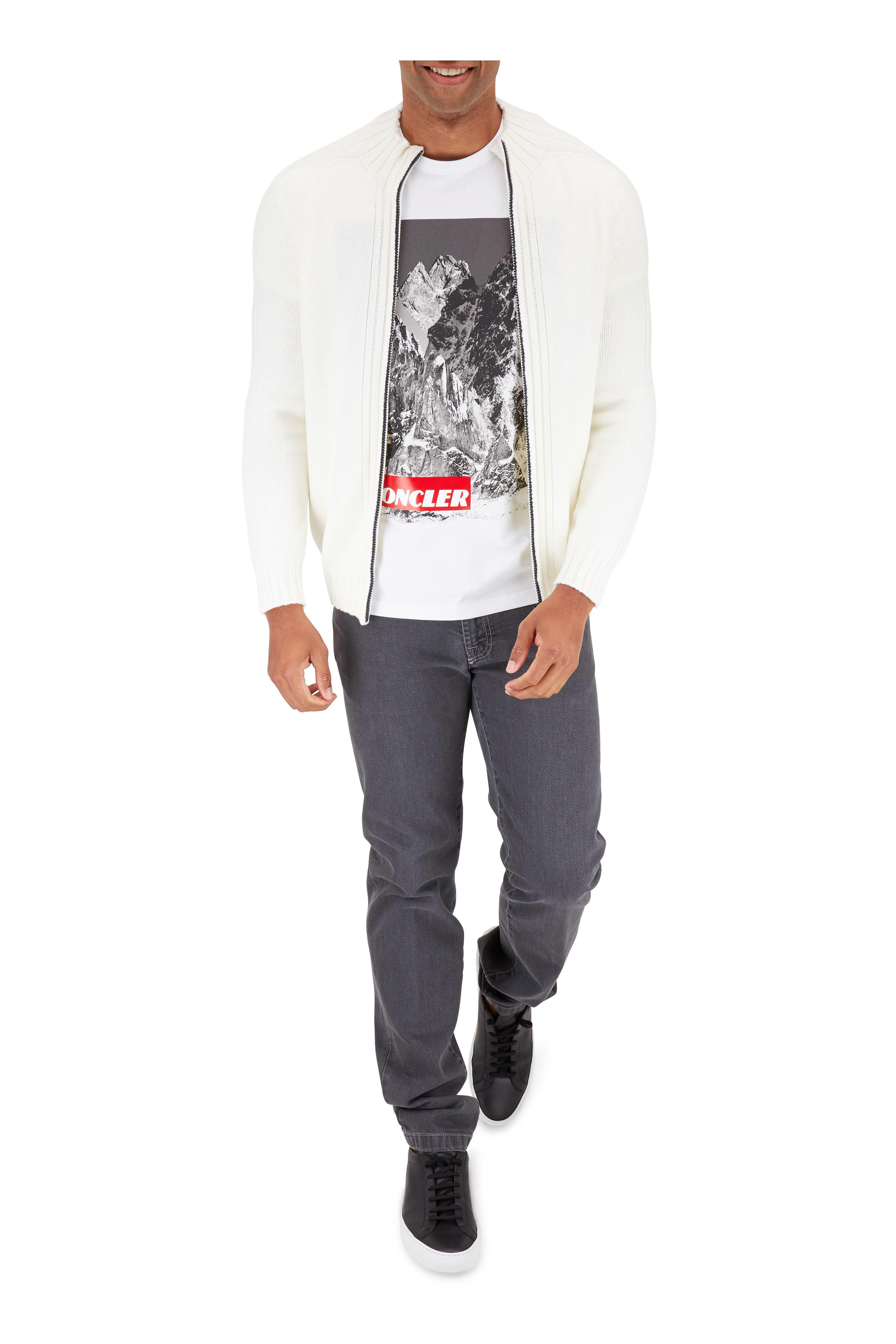 Moncler - White Mountain Print Graphic T-Shirt | Mitchell Stores