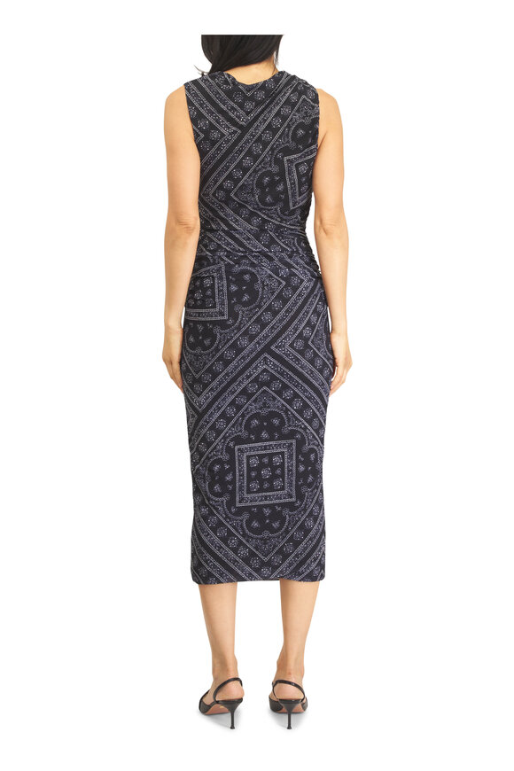 Veronica Beard Rubelle Navy Paisley Print Midi Dress - view 4