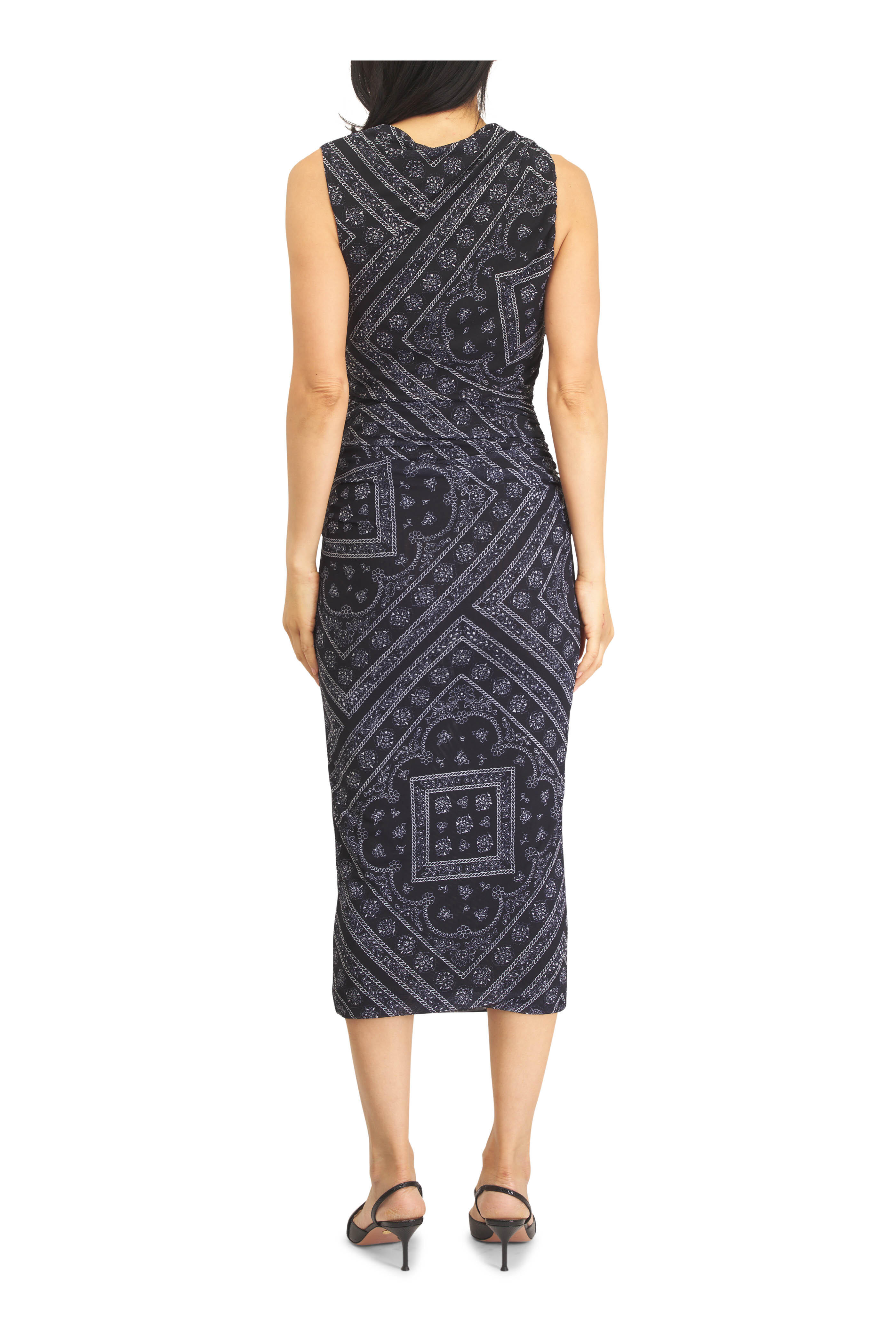 Veronica Beard - Rubelle Navy Paisley Print Midi Dress - view 4