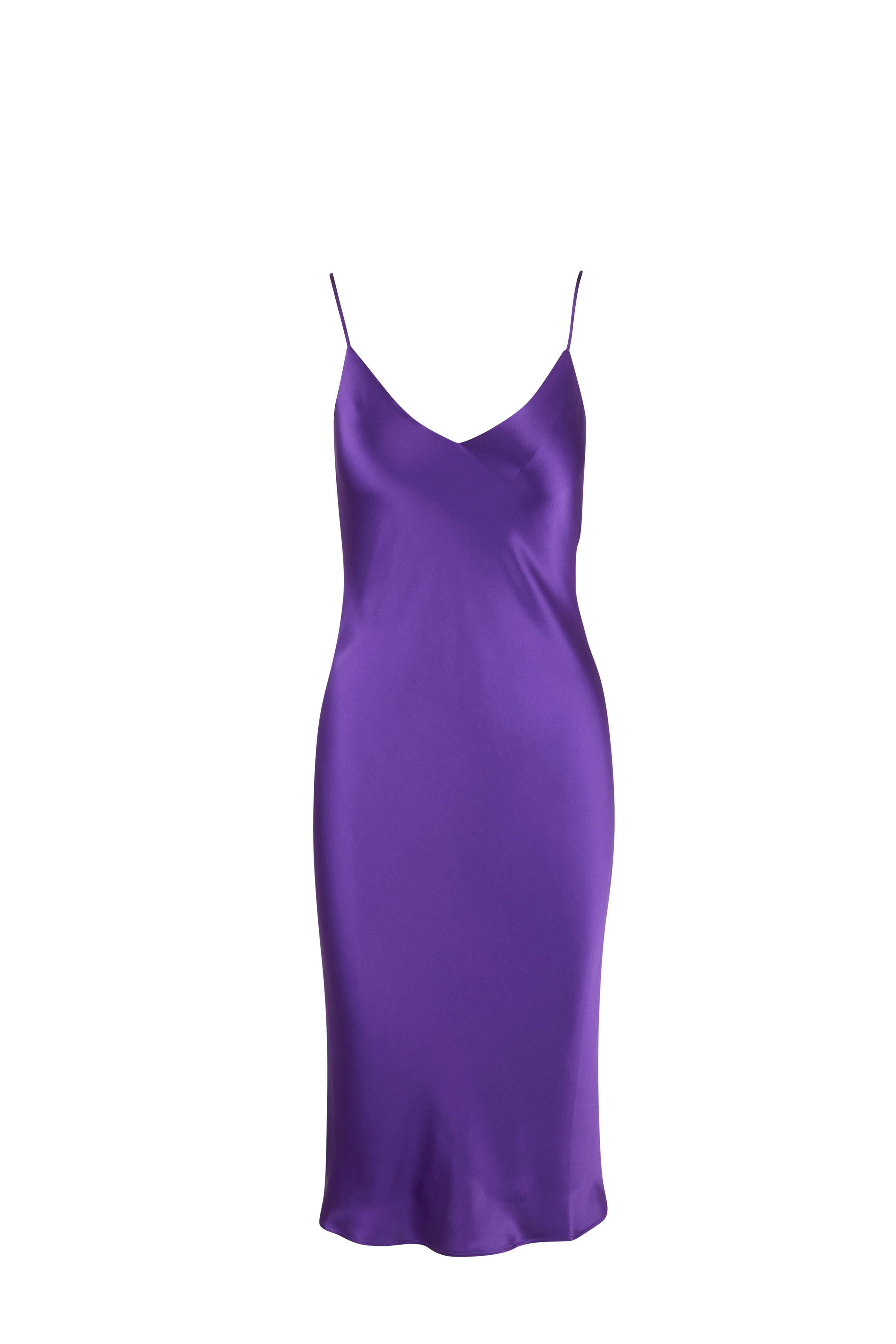L'Agence - Jodie Acai Silk V-Neck Slip Dress