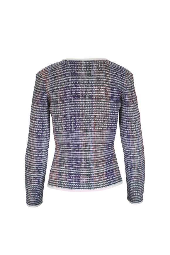 Veronica Beard Nadialine Dark Hunter Green Multicolor Knit Jacket - view 5