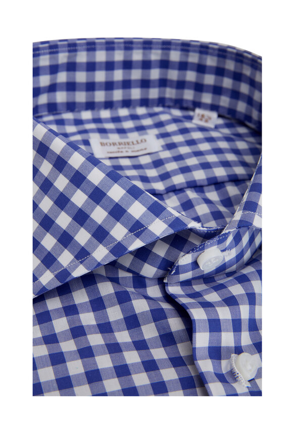 Borriello - Bombay Blue Check Cotton Dress Shirt