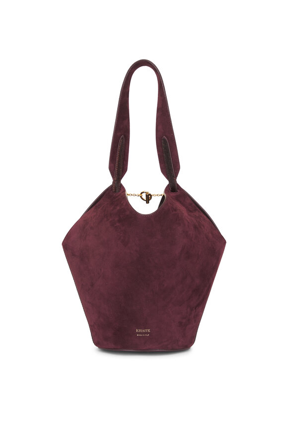 Khaite Mini Lotus Rouge Suede & Halrcalf Tote - view 1