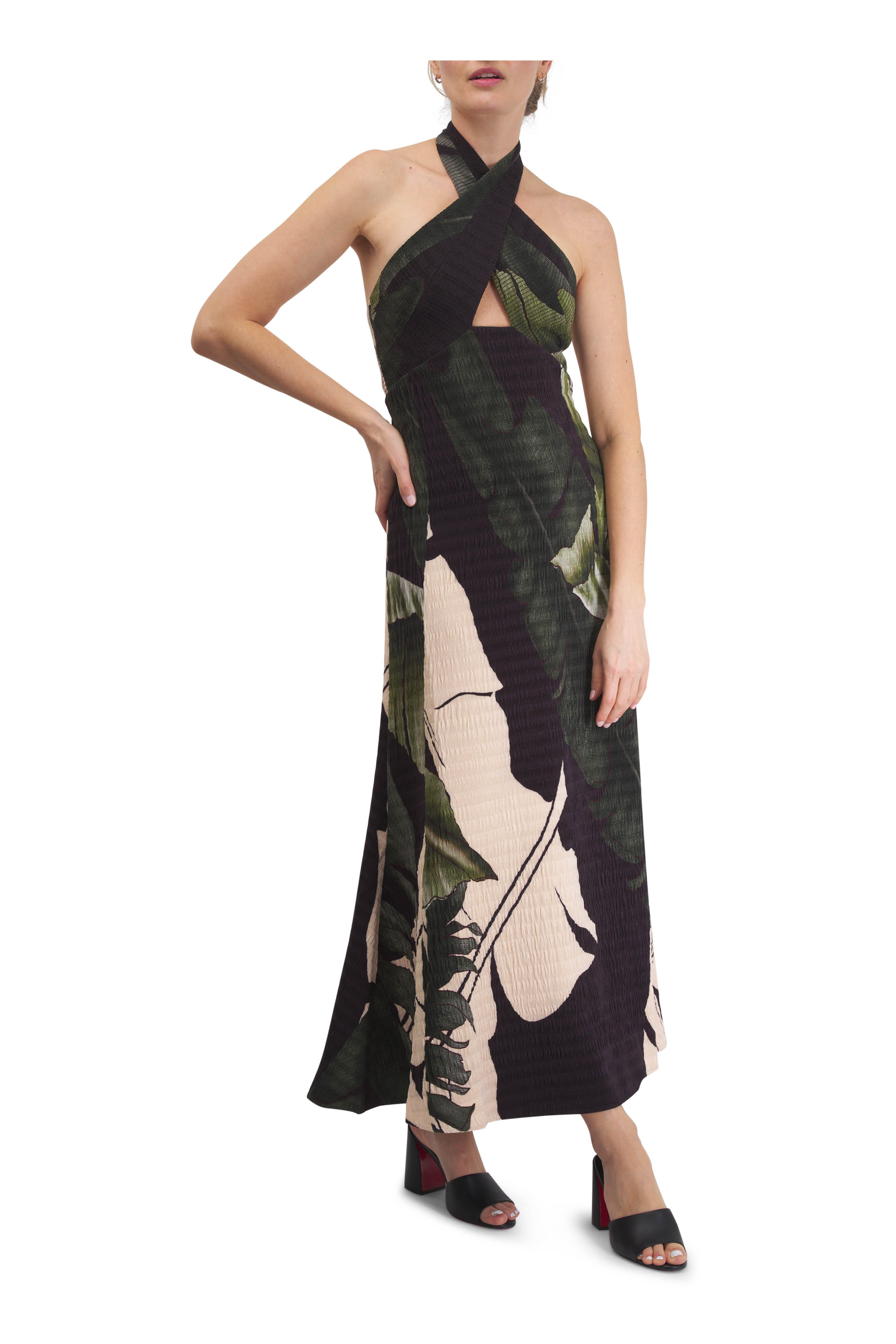 Johanna Ortiz - Elegant Expedition Green Multi Midi Dress